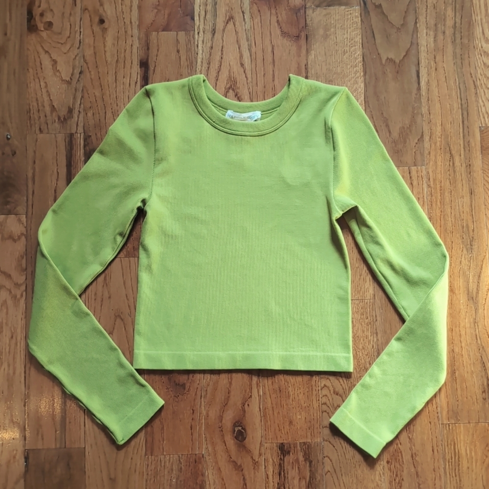 Happily Grey Olive Green Top S/M